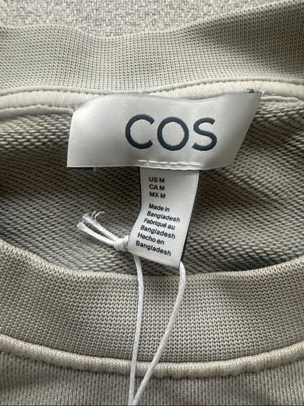 COS Relaxed Crewneck Sweatshirt in Sage - Picture 3 of 5